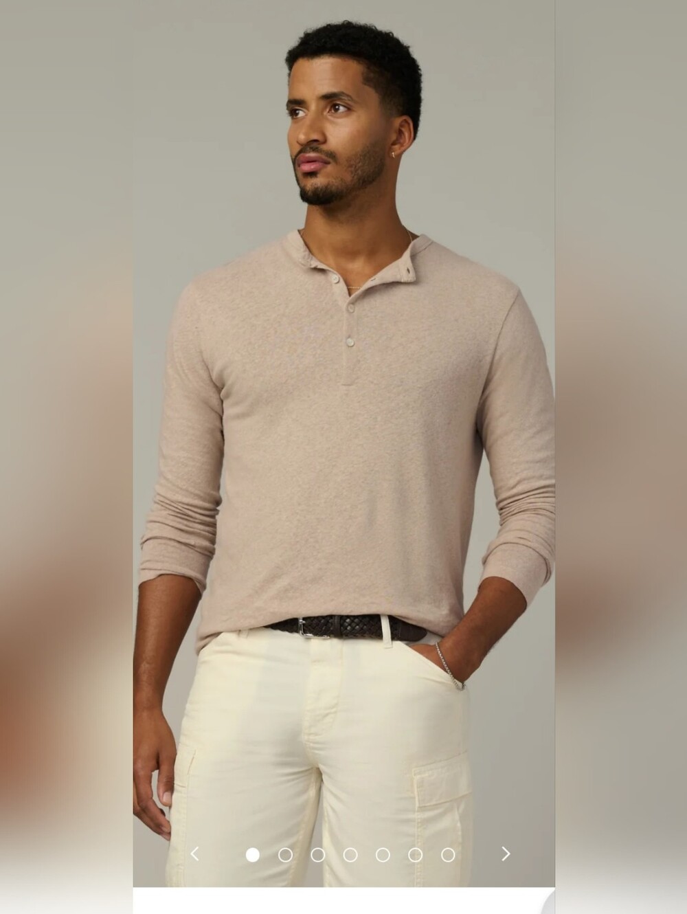Joe's Jeans SEALED! NWT! The Long Sleeve Henley in Plaza Taupe. Sz Lg. R2S!